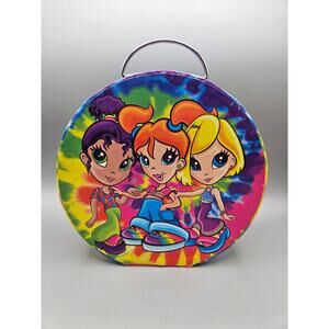 Vintage Lisa Frank BFF 3 Girls Neon Tie Dye Mini Hard Train Case Storage Box